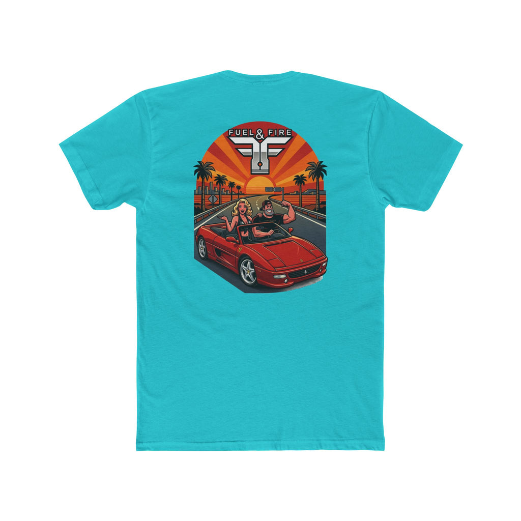 Big Block Bobby — Fuel & Fire Red Convertible Retro Tee