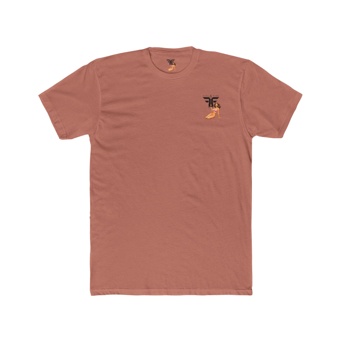 Fuel & Fire Pinup Hot Rod Tee — Retro Pin-up Car Graphic T-Shirt