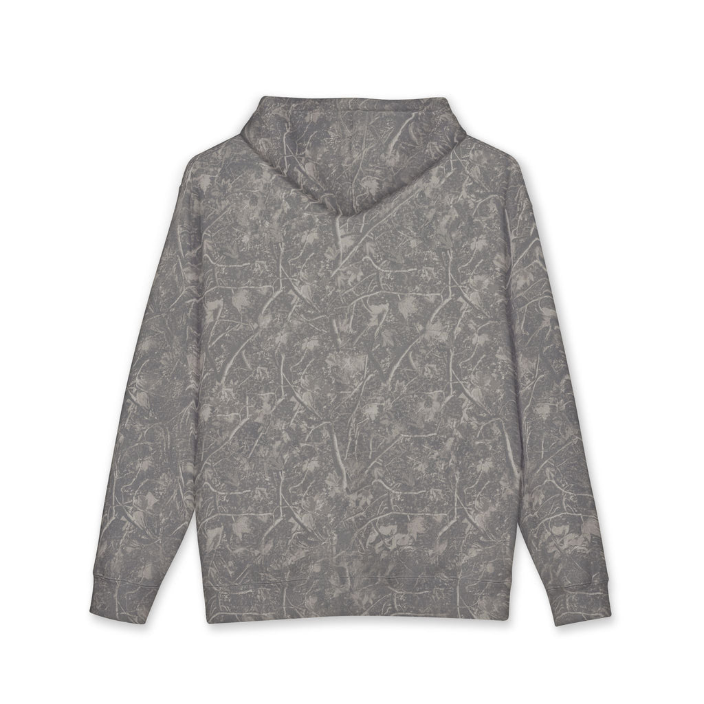 Fuel & Fire Hoodie — Camo Grey Orange Shield Logo Pullover