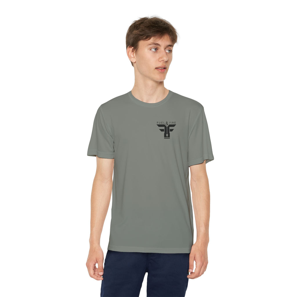 Youth Competitor Tee — 'Burn Rubber Not Skin' Racing Graphic Shirt