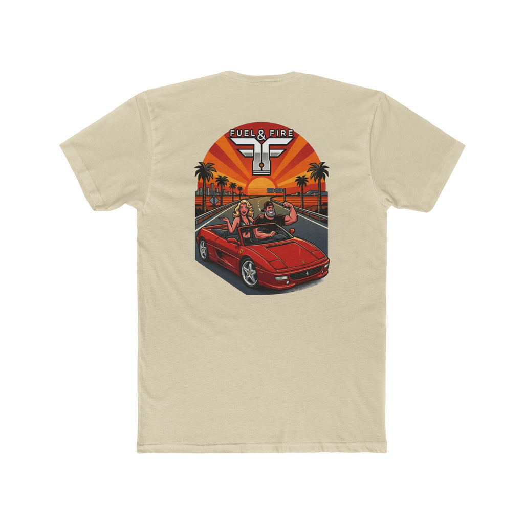 Big Block Bobby — Fuel & Fire Red Convertible Retro Tee