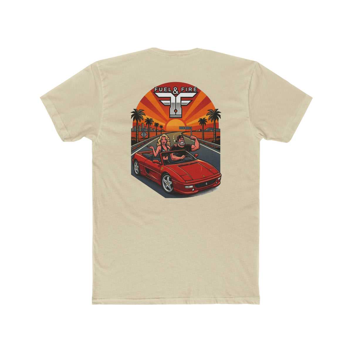 Big Block Bobby — Fuel & Fire Red Convertible Retro Tee