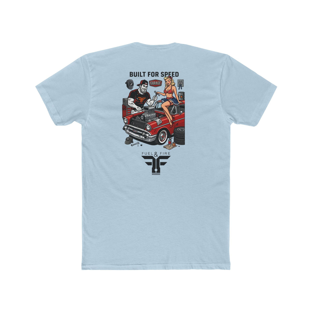 Big Block Bobby Garage— Vintage Hot Rod & Pin-Up Car Shirt