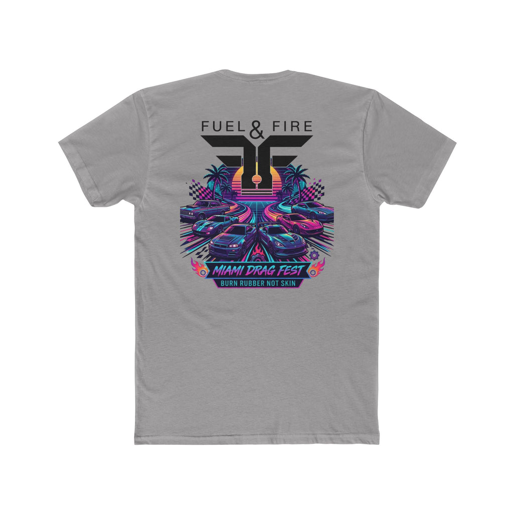 Crew Tee — Fuel & Fire Miami Drag Fest Retro Racing Graphic T‑Shirt