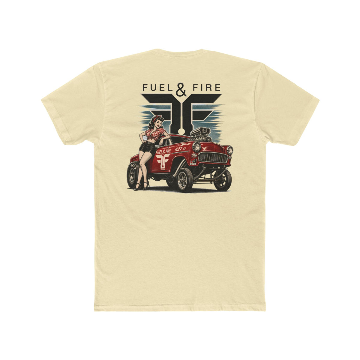 Fuel & Fire Vintage Pinup Car T‑Shirt — Retro Hot Rod Tee