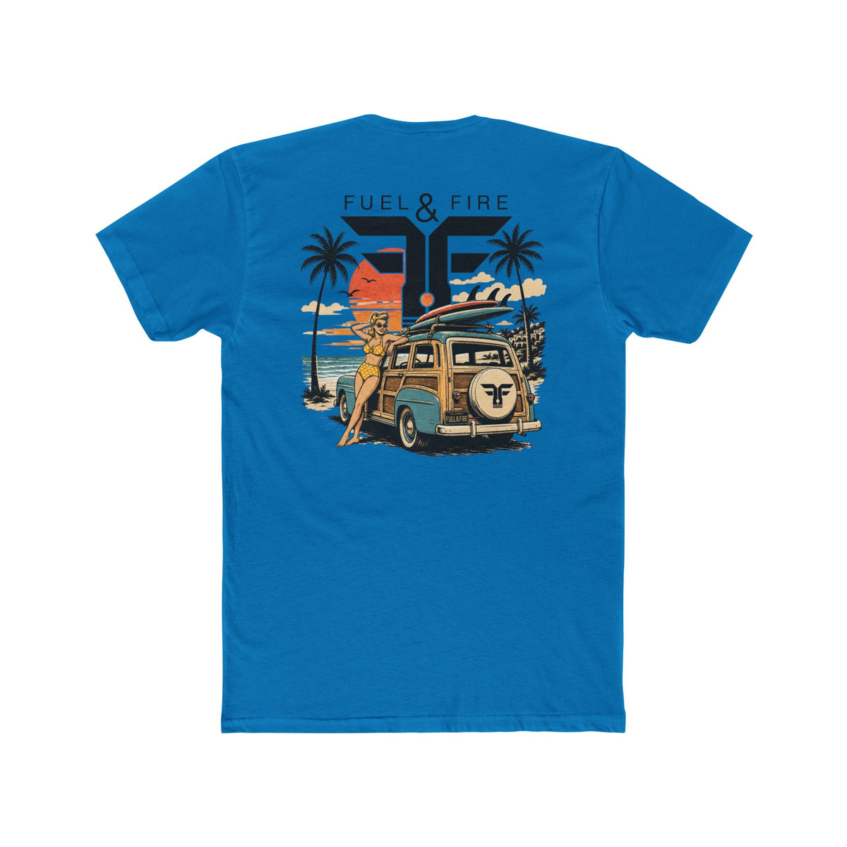 Fuel & Fire Surf Van Tee — Vintage Beach Sunset Graphic T-Shirt