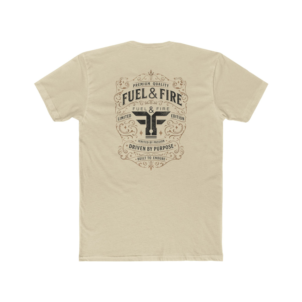 Fuel & Fire Vintage Logo T-Shirt — 'Driven by Purpose' Graphic Tee