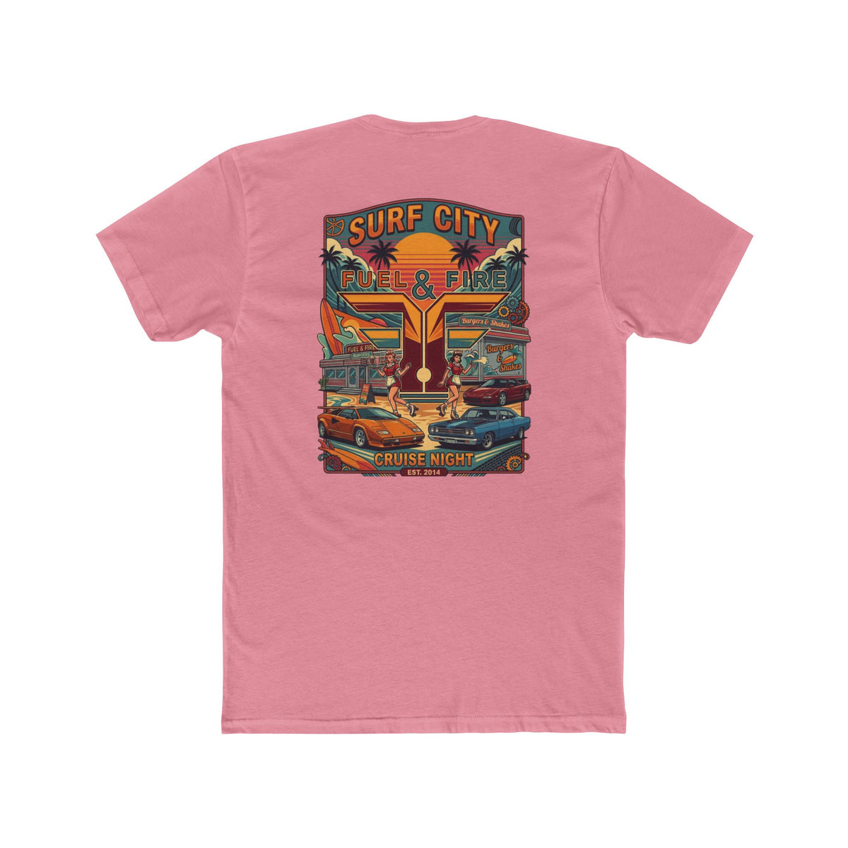 Surf City Cruise Night T-Shirt — Hot Rods JDM and Exotic Beach Cars Graphic Tee