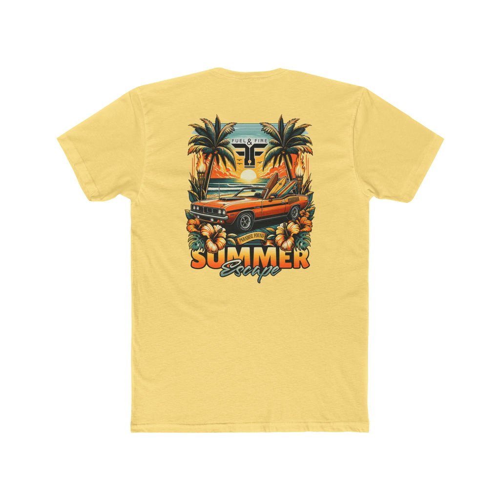 Summer Escape Cuda Tee — Vintage Palm Tree Surf Car Graphic T-Shirt