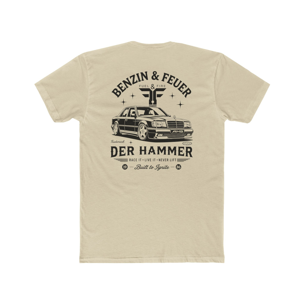 Der Hammer Car Tee — 'Benzin & Feuer' Vintage Mercedes Graphic Shirt