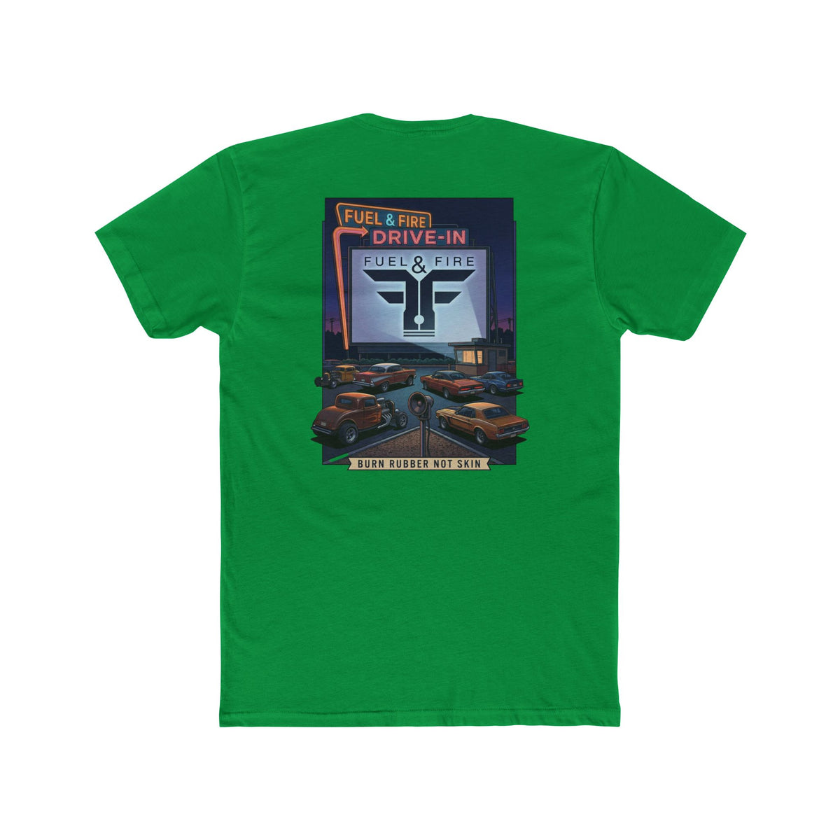Drive-In Retro Tee — 'Fuel & Fire' Vintage Car Poster T-Shirt