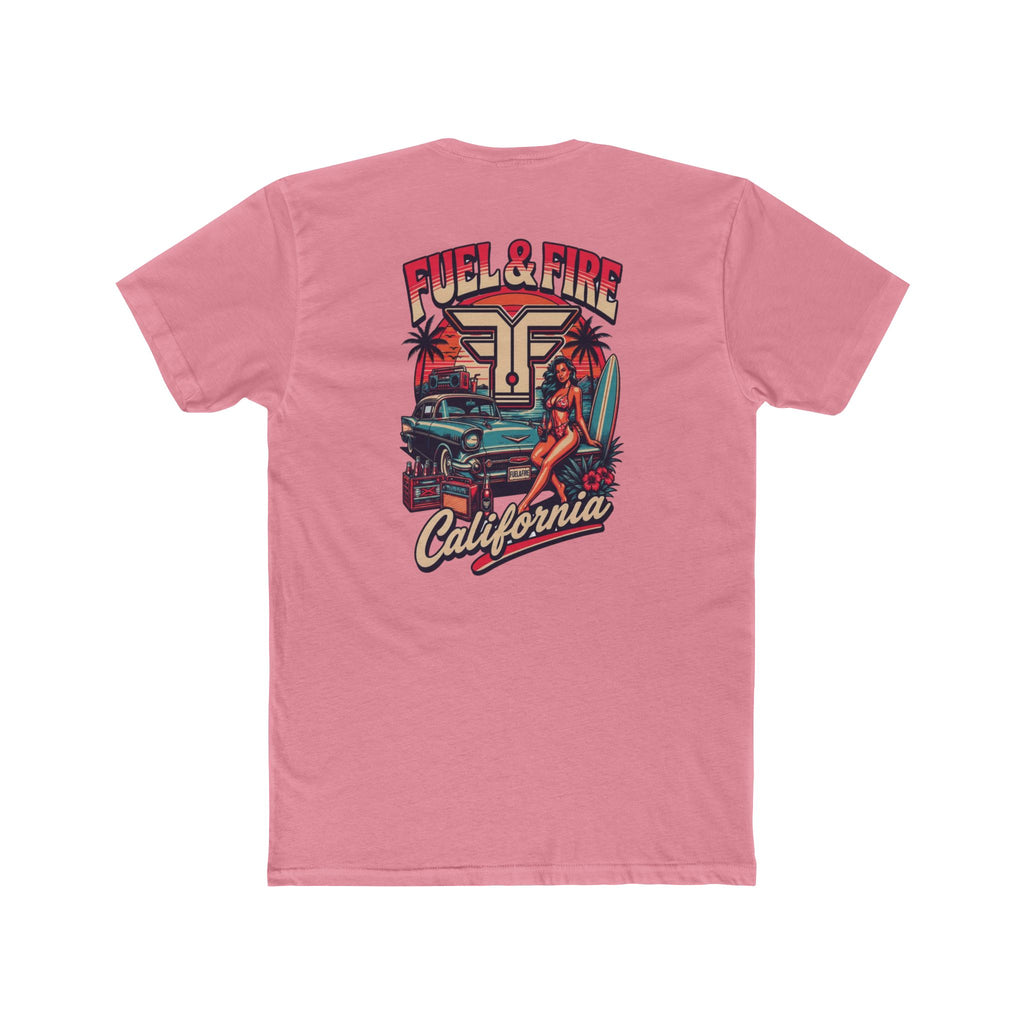 Fuel & Fire California Tee — Vintage Surf Car Graphic Cotton T‑Shirt