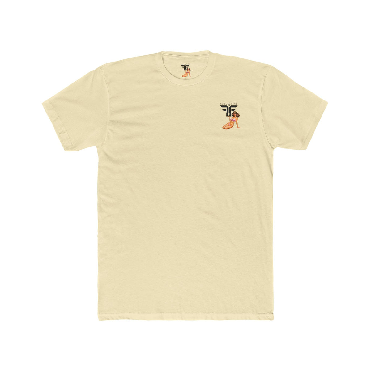 Fuel & Fire Pinup Hot Rod Tee — Retro Pin-up Car Graphic T-Shirt