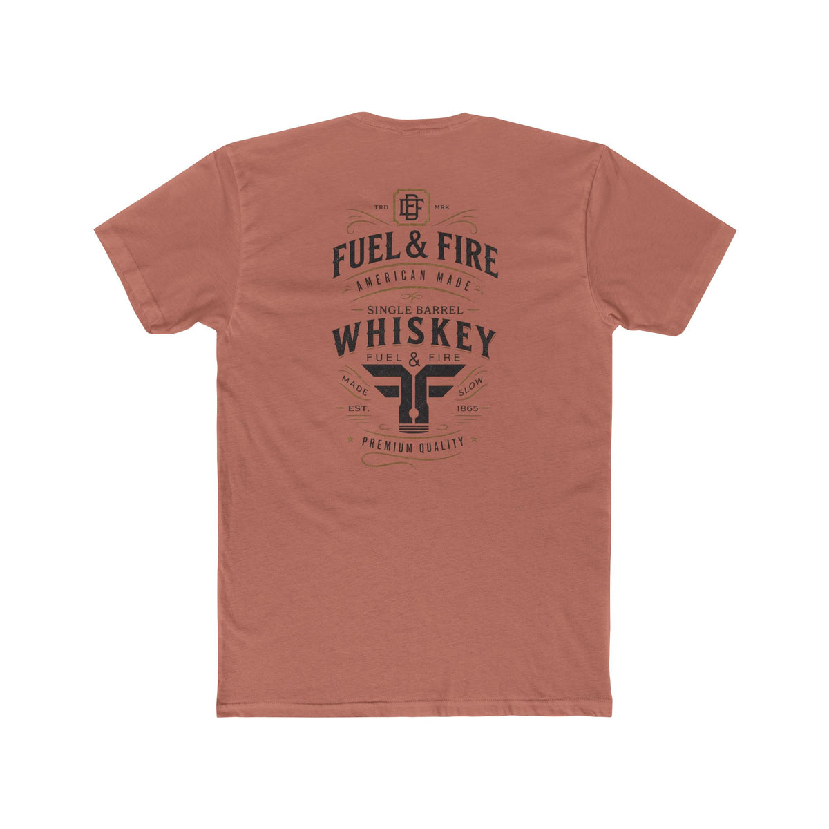 Fuel & Fire Whiskey Logo T-Shirt — Vintage Distillery Graphic Tee