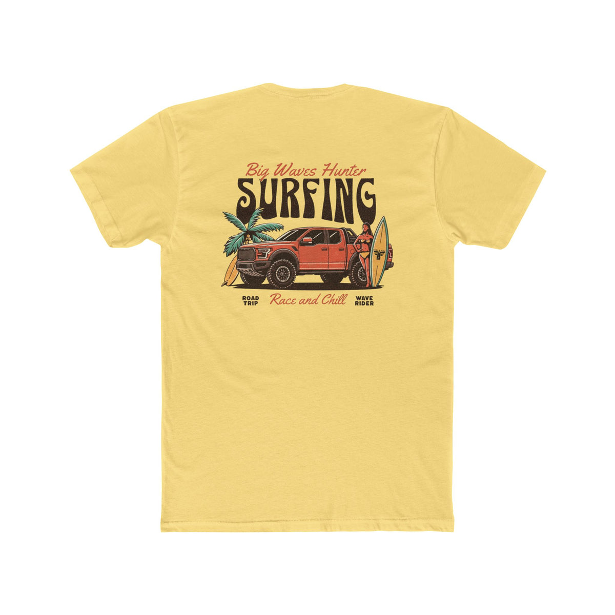 Surfing Ranger Raptor Graphic Tee – "Big Waves Hunter" Vintage Surf T-Shirt