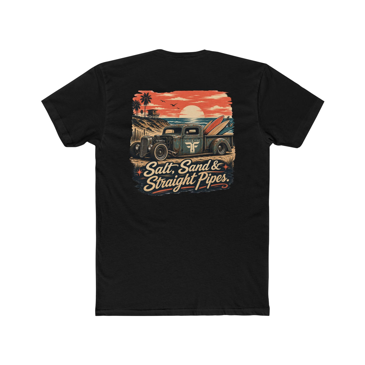 Vintage Surf Truck T‑Shirt — "Salt, Sand & Straight Pipes" Cotton Tee