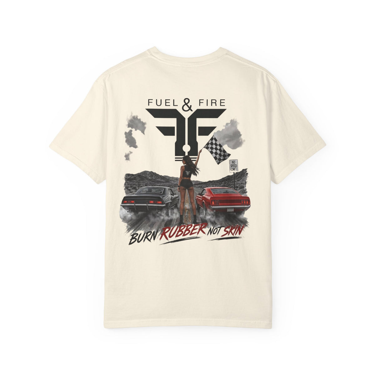 Fuel & Fire 'Burn Rubber Not Skin' Racing T-Shirt