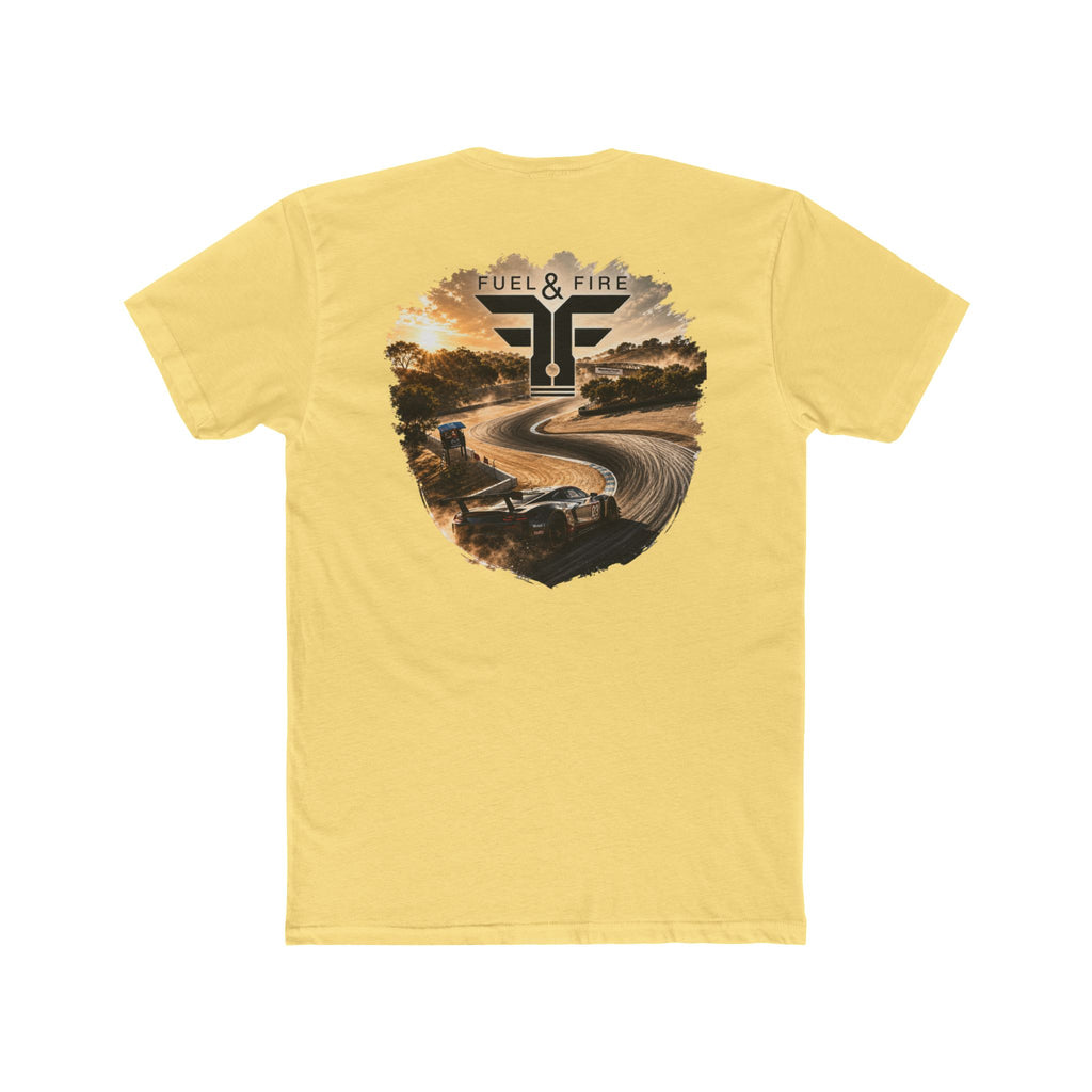 Fuel & Fire Racing Tee — Laguna Seca Graphic Cotton Crewneck
