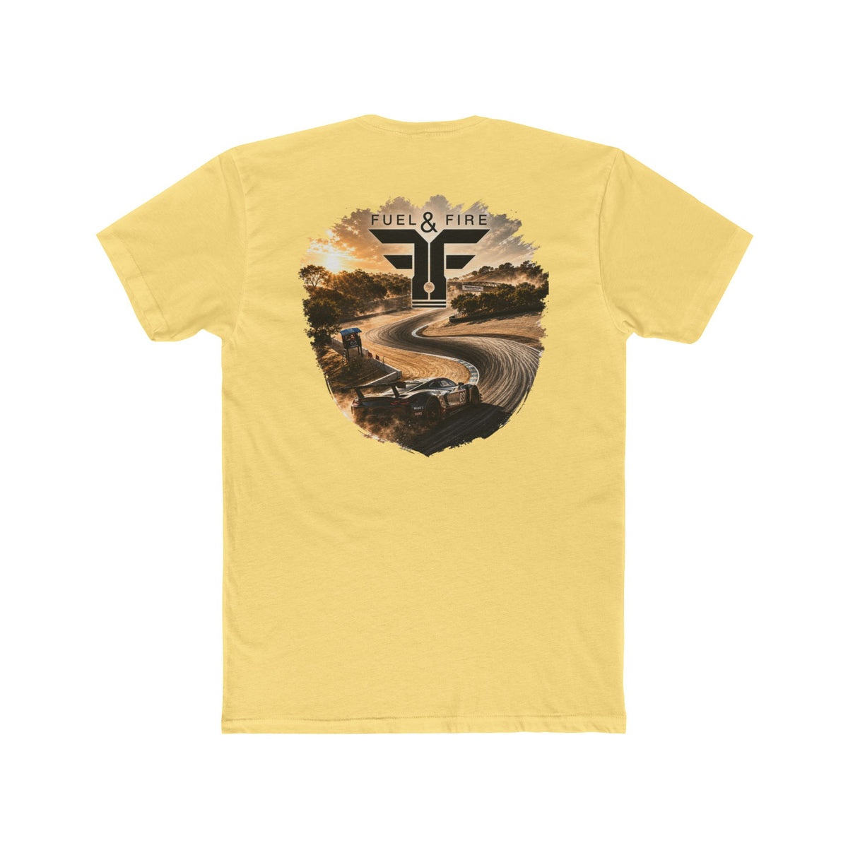 Fuel & Fire Racing Tee — Laguna Seca Graphic Cotton Crewneck