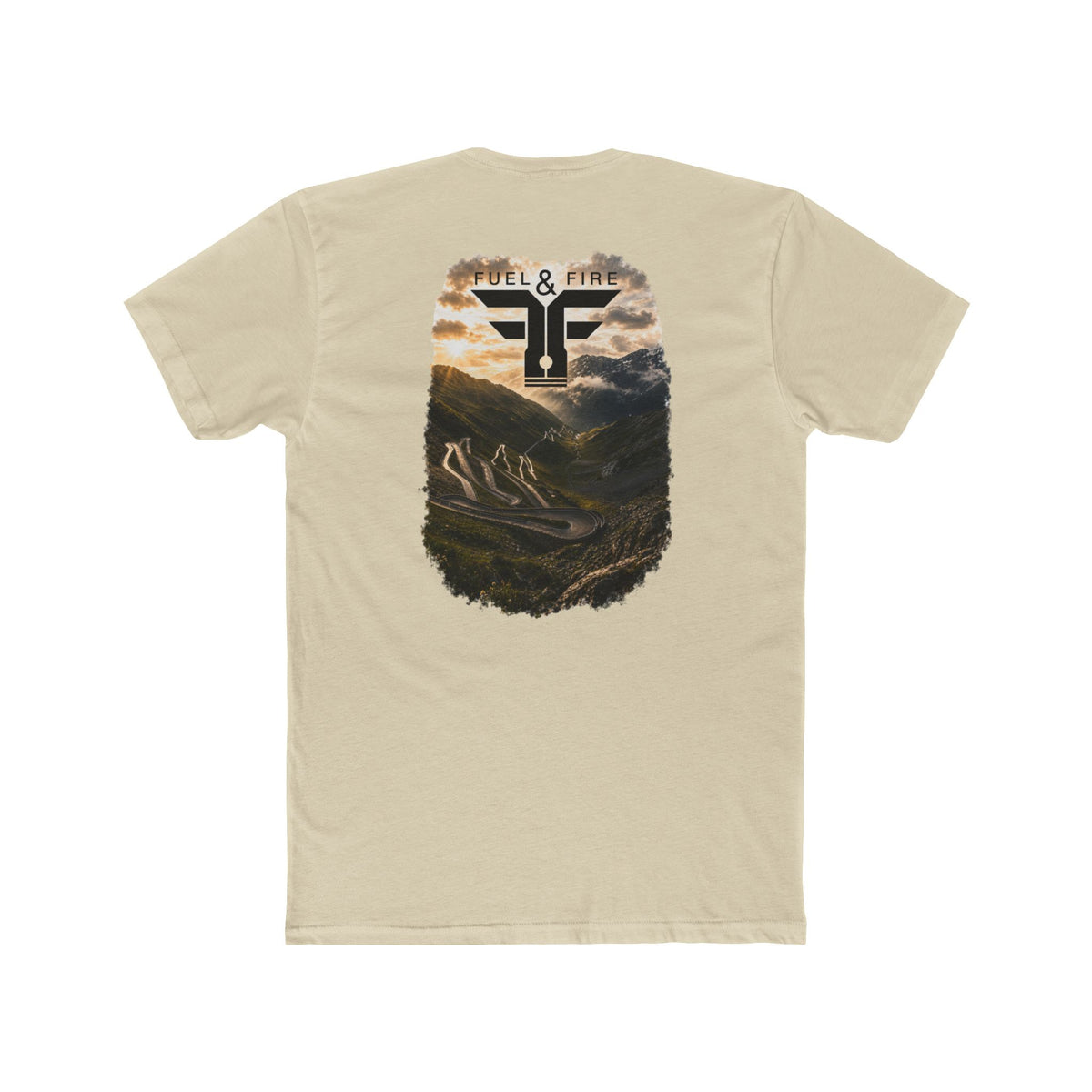 Fuel & Fire Mountain Landscape Tee — Stelvio Pass Logo Graphic T-Shirt