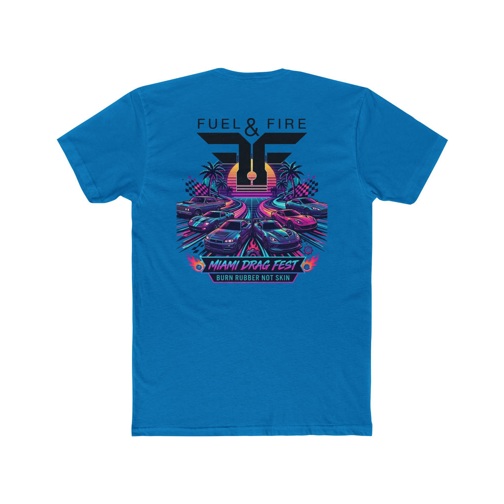Crew Tee — Fuel & Fire Miami Drag Fest Retro Racing Graphic T‑Shirt
