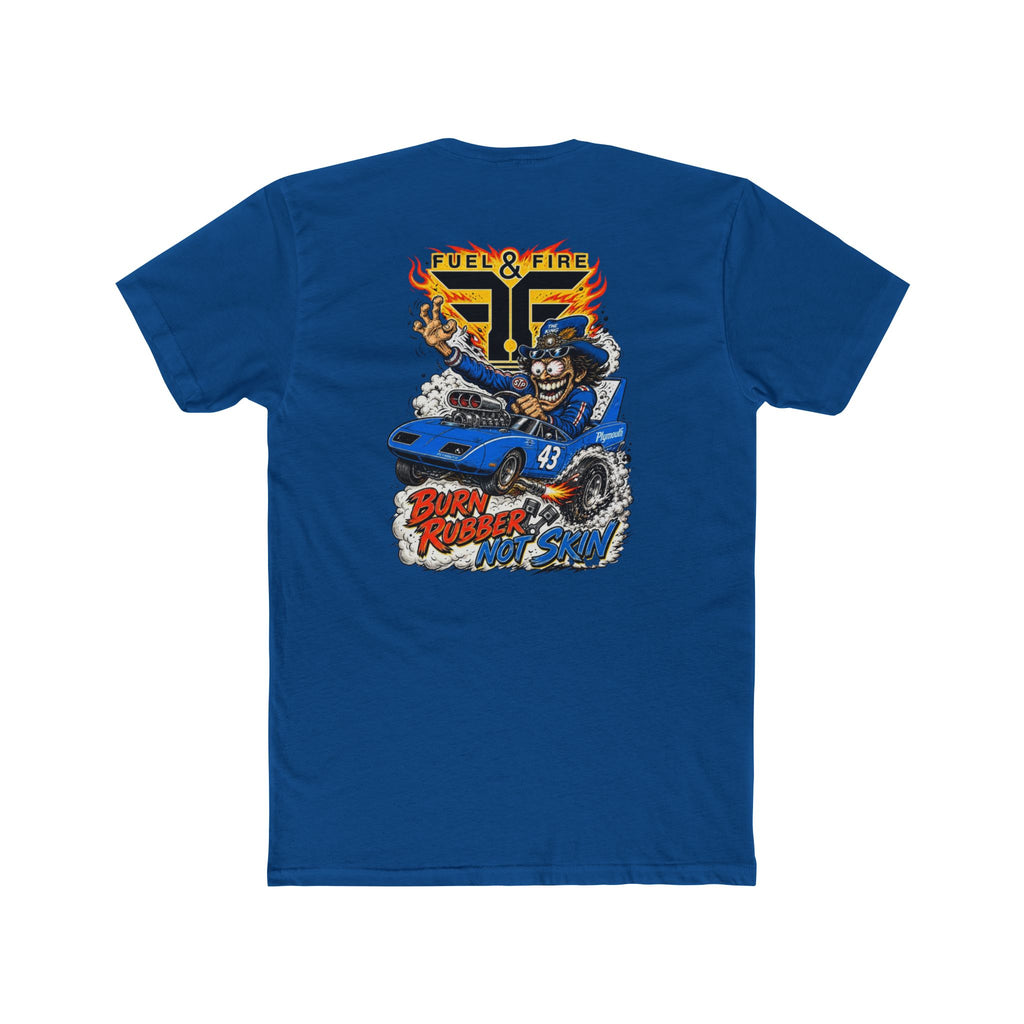 Crew Tee — 'Full & Fire' Burn Rubber Superbird Muscle Car Graphic T‑Shirt