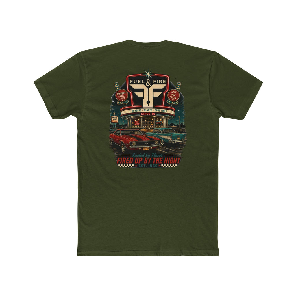 Fuel & Fire Retro Diner T-Shirt — Fired Up By The Night Graphic Tee