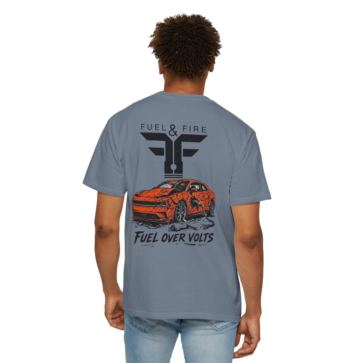 T-Shirt — Fuel & Fire 'Fuel Over Volts' Muscle Car Graphic Tee