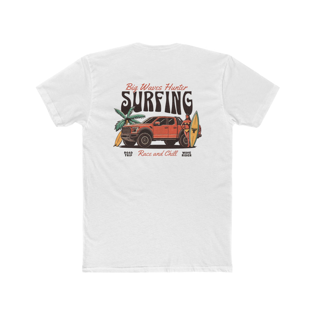 Surfing Ranger Raptor Graphic Tee – "Big Waves Hunter" Vintage Surf T-Shirt