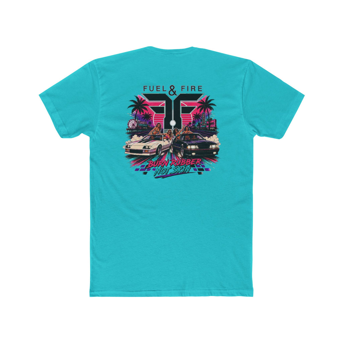 Retro 'Fuel & Fire' Racing T-Shirt — Vintage 80s Miami Car Tee