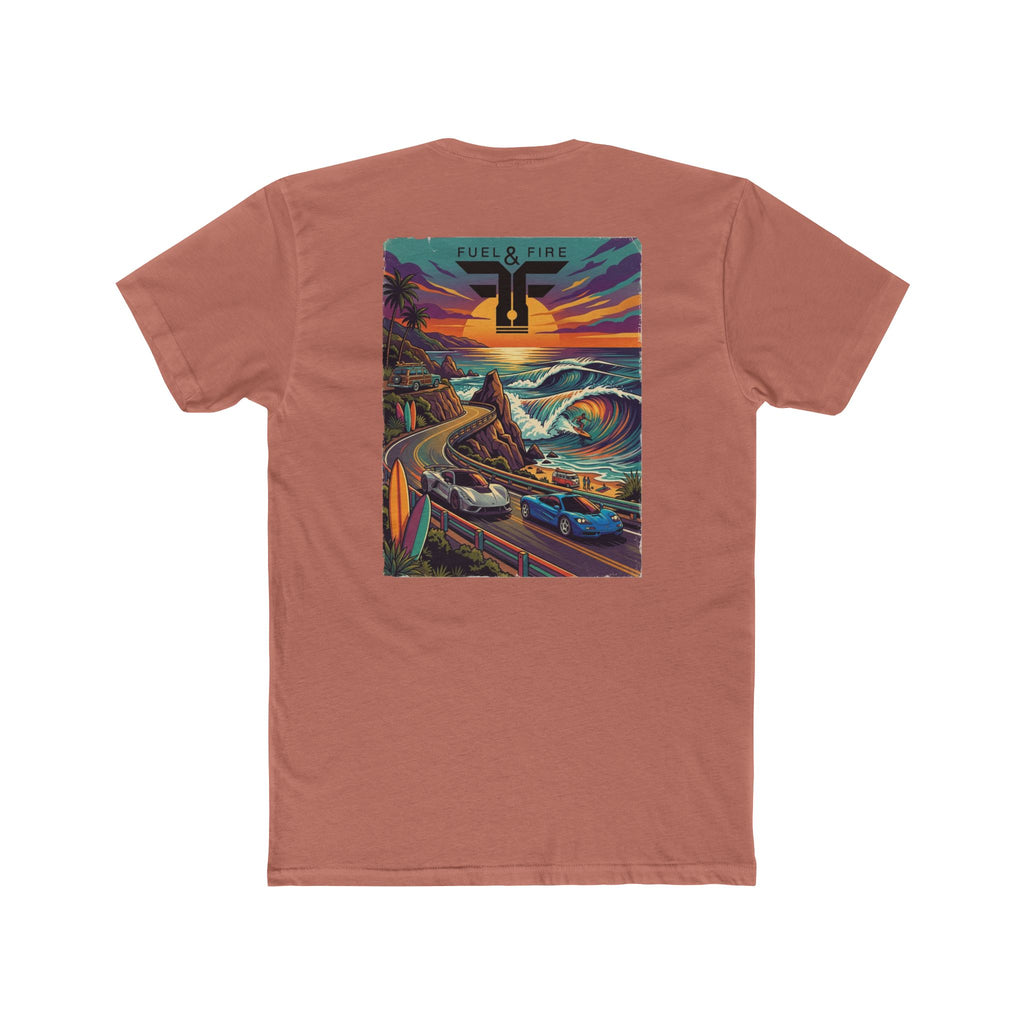 Surf Roadtrip T-Shirt —  Hennessey and McLaren Scenic Sunset Coastal Crew Tee