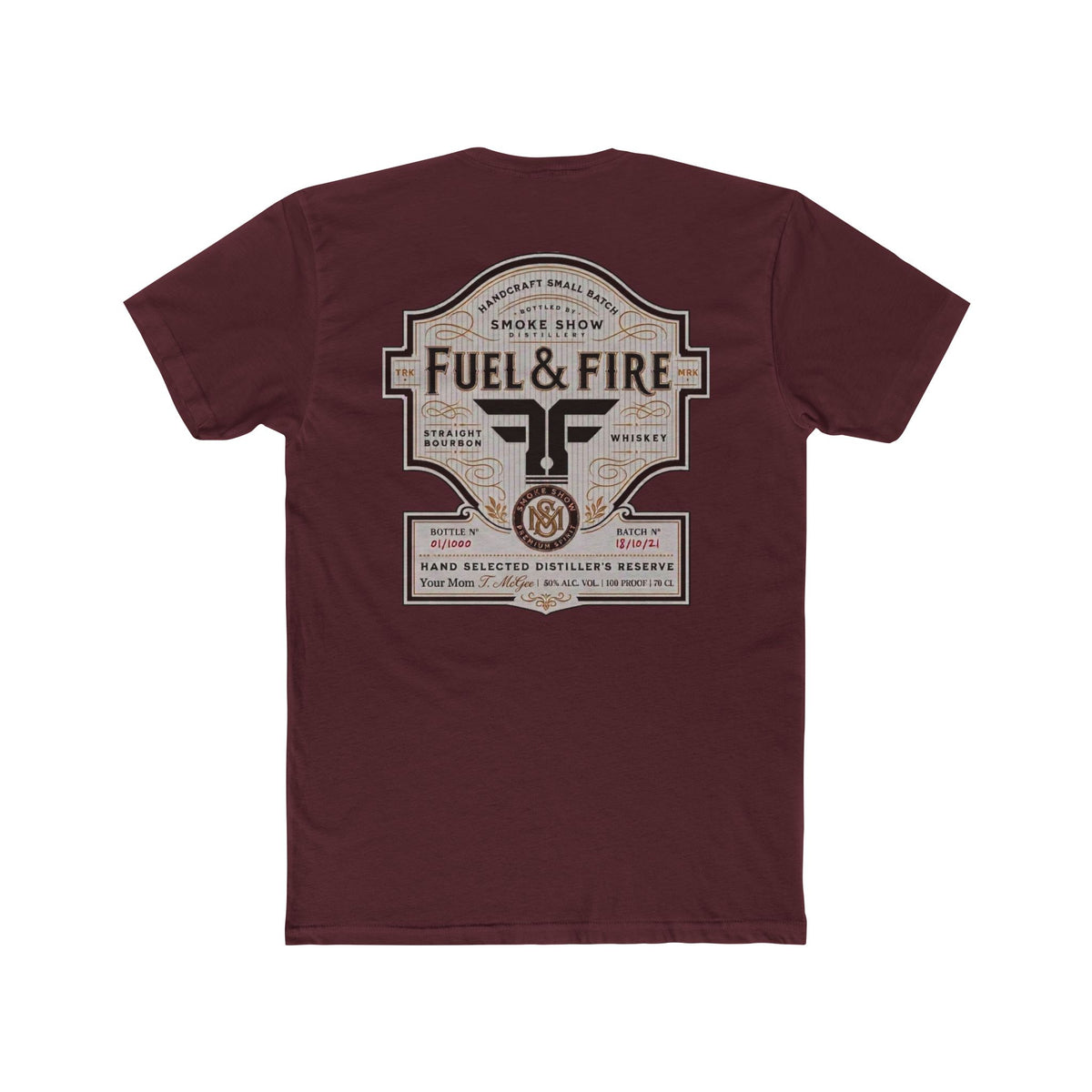 Fuel & Fire Smoke Show Distillery Tee — Vintage Whiskey Label Graphic T-Shirt