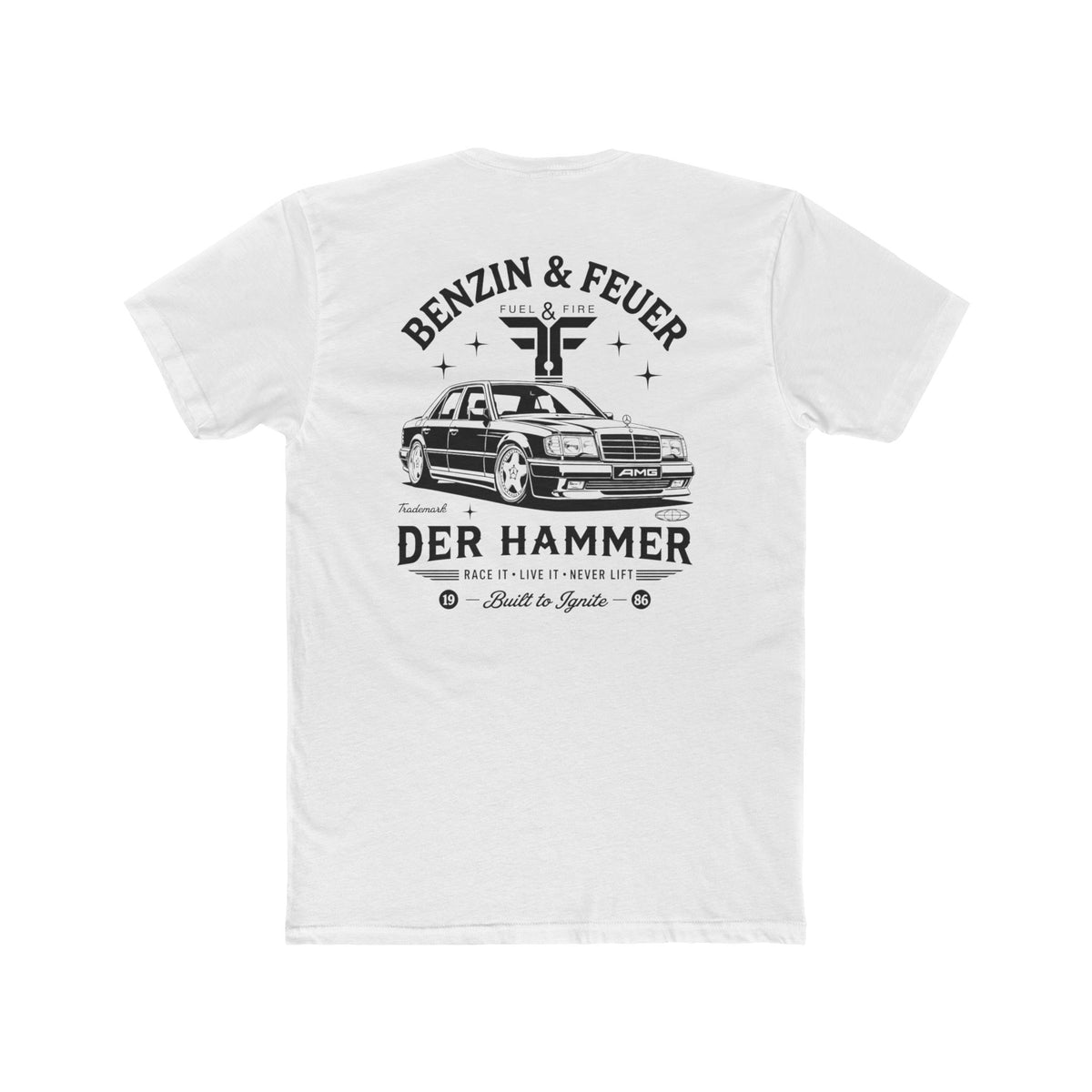 Der Hammer Car Tee — 'Benzin & Feuer' Vintage Mercedes Graphic Shirt