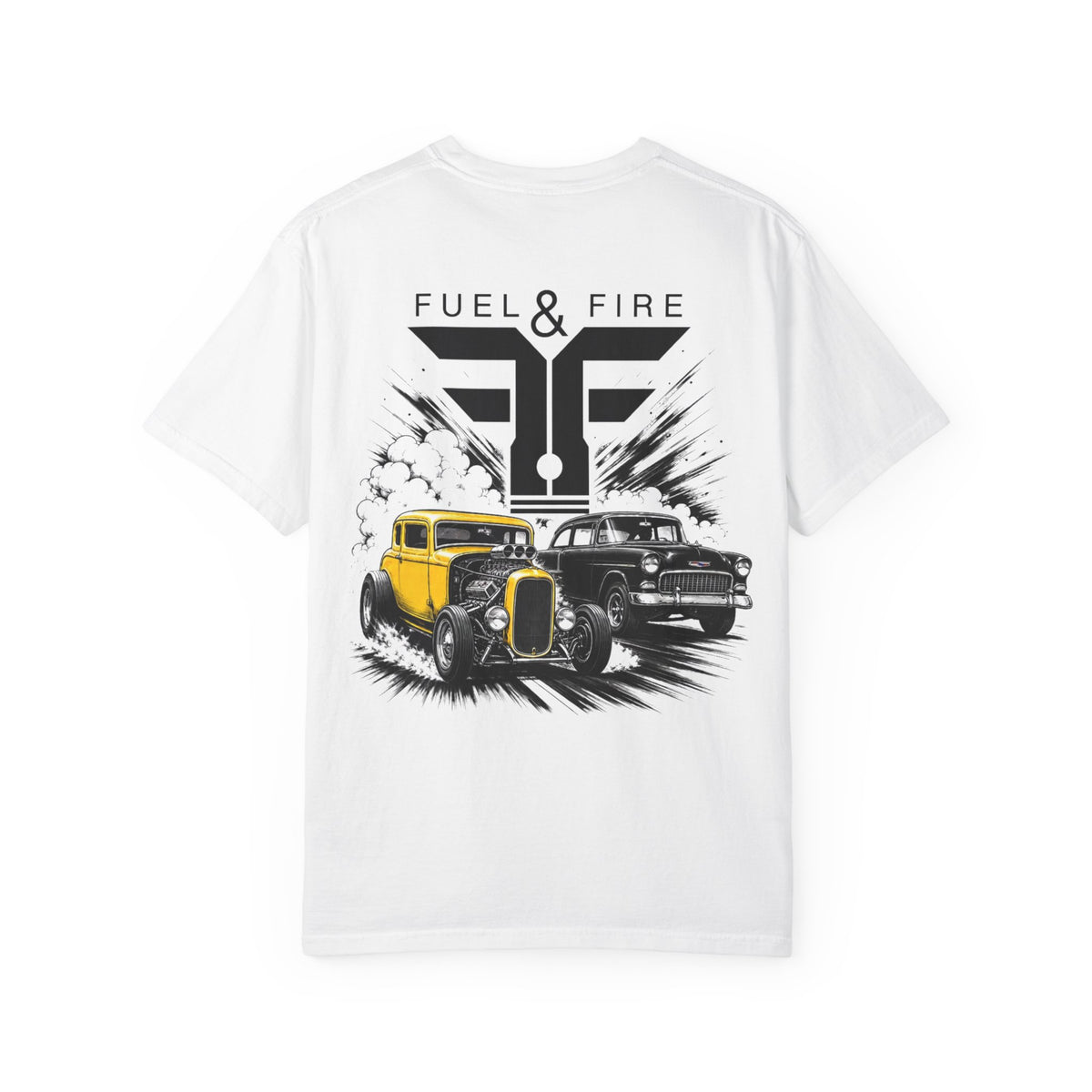 Fuel & Fire Vintage Hot Rod T-Shirt — Classic Car Graphic Tee