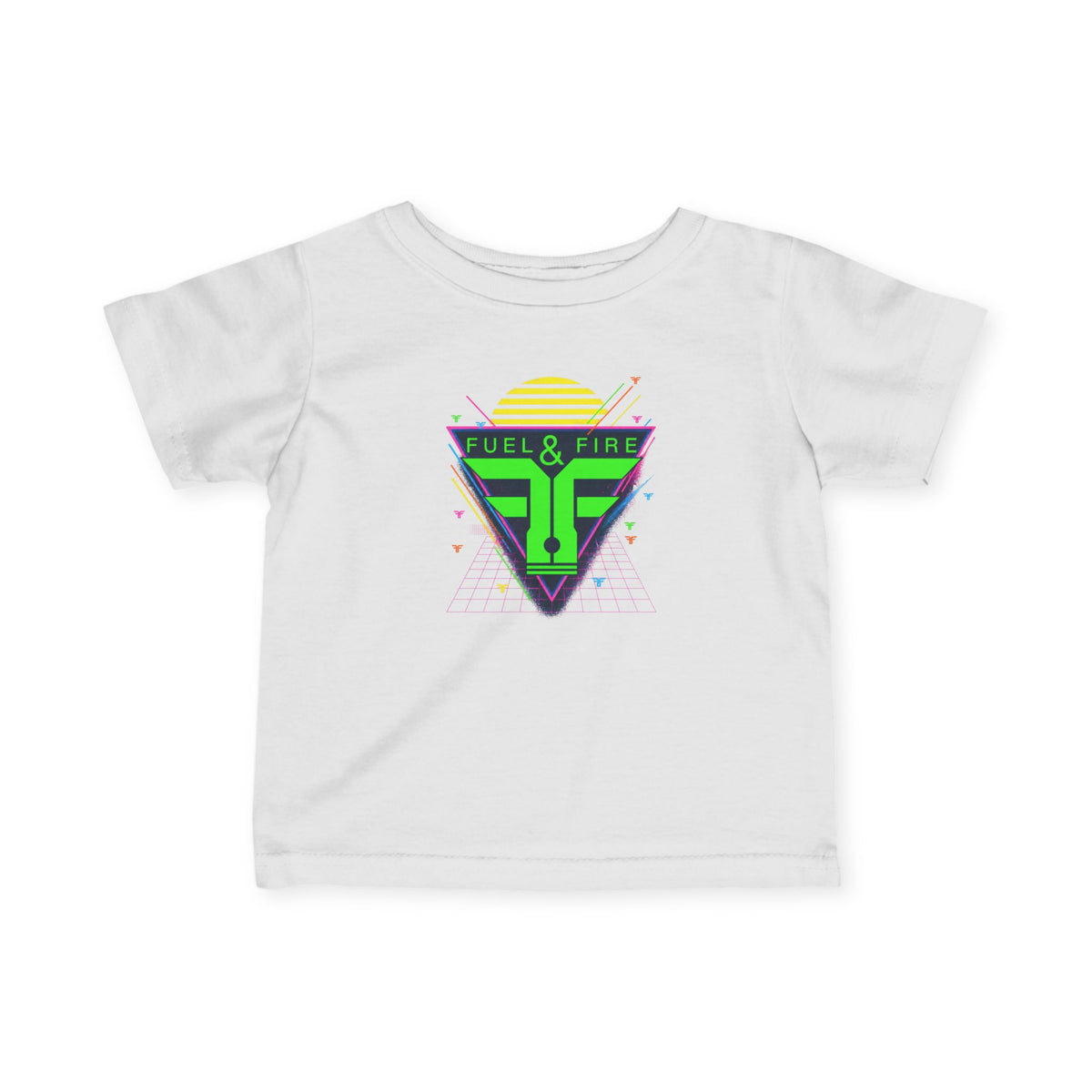 Infant Tee — Retro Fuel & Fire Neon Logo Baby Shirt