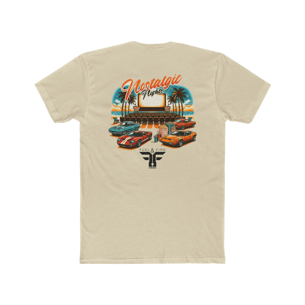 Nostalgic Nights Tee — Retro Muscle Cars & Palm Beach Sunset T-Shirt