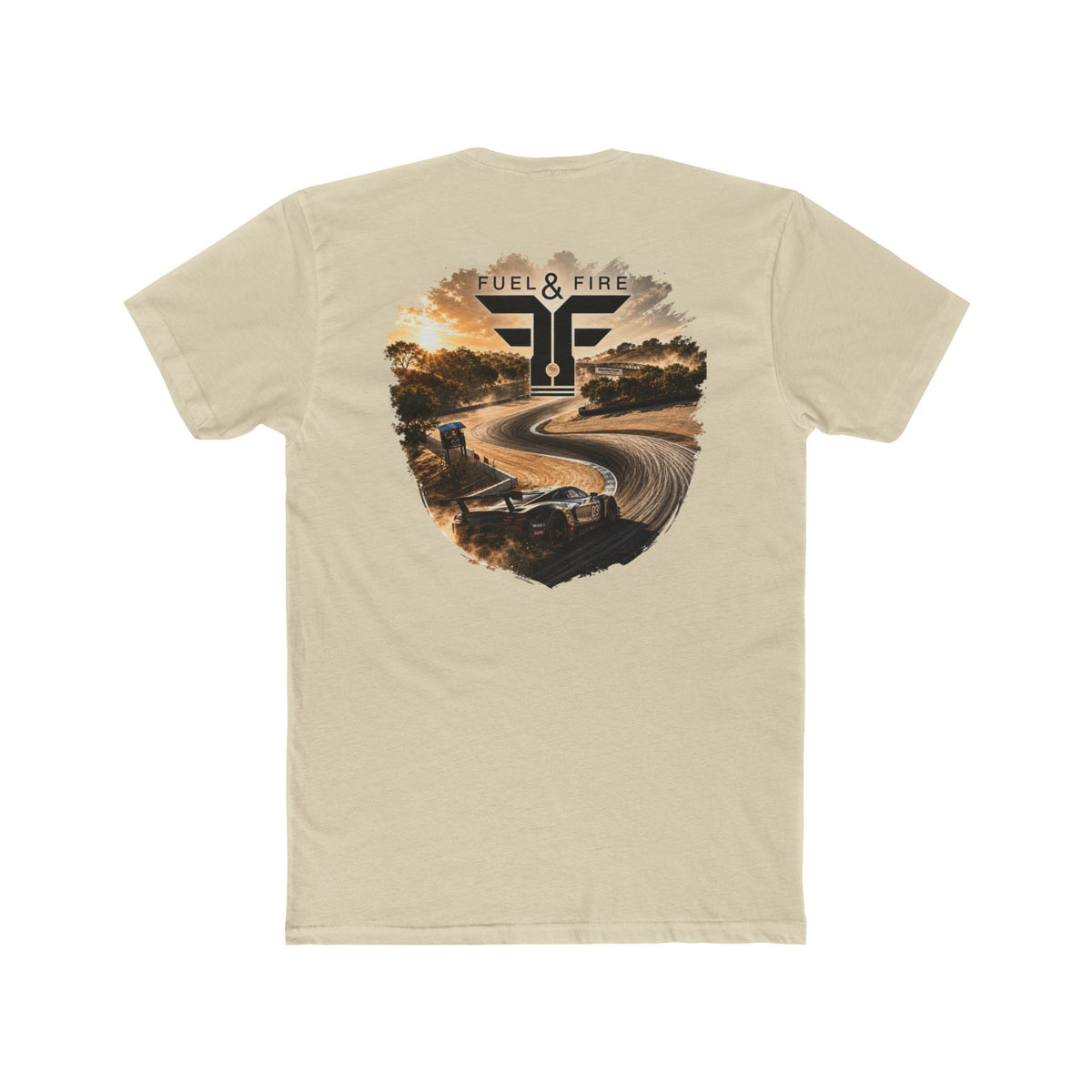 Fuel & Fire Racing Tee — Laguna Seca Graphic Cotton Crewneck