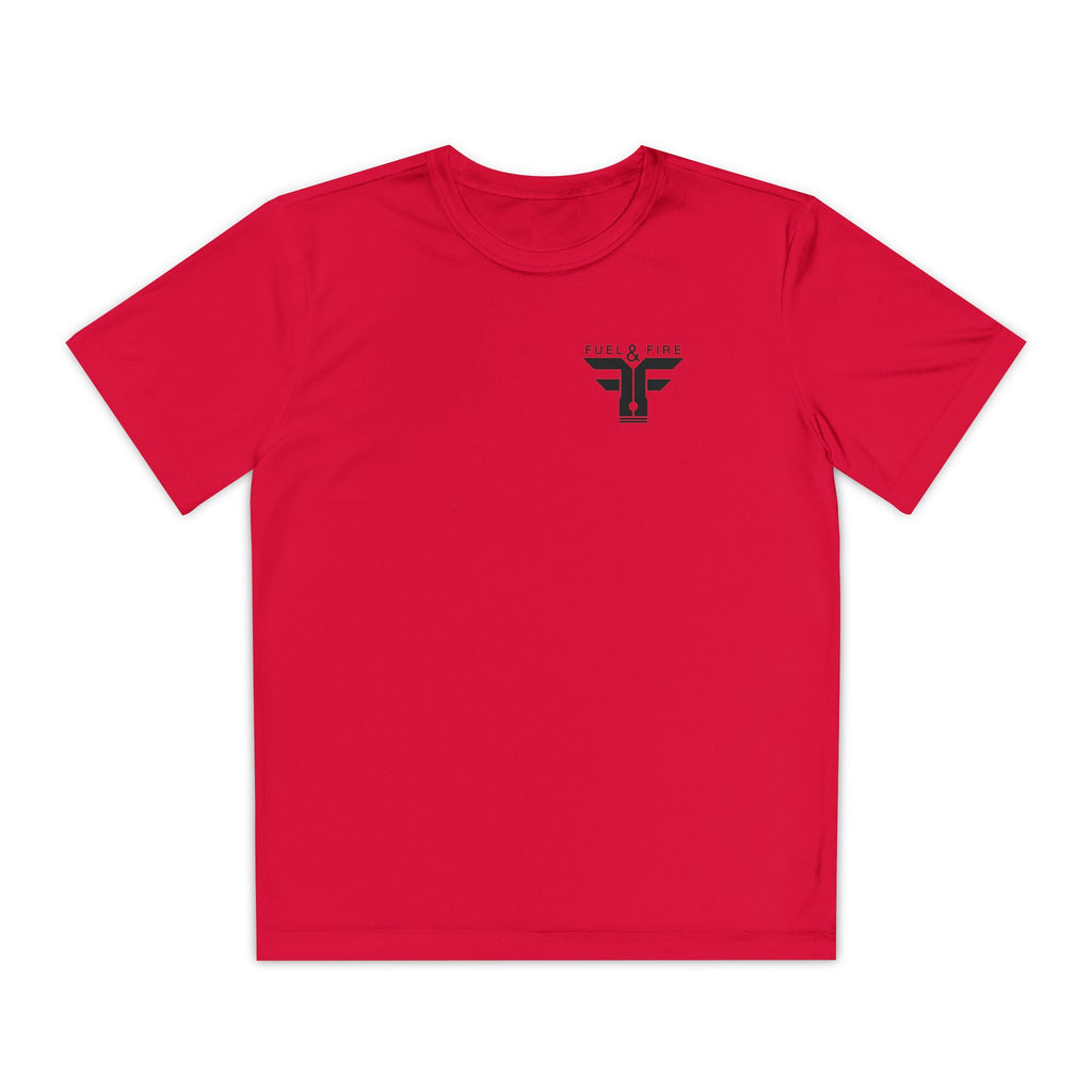Youth Competitor Tee — 'Burn Rubber Not Skin' Racing Graphic Shirt