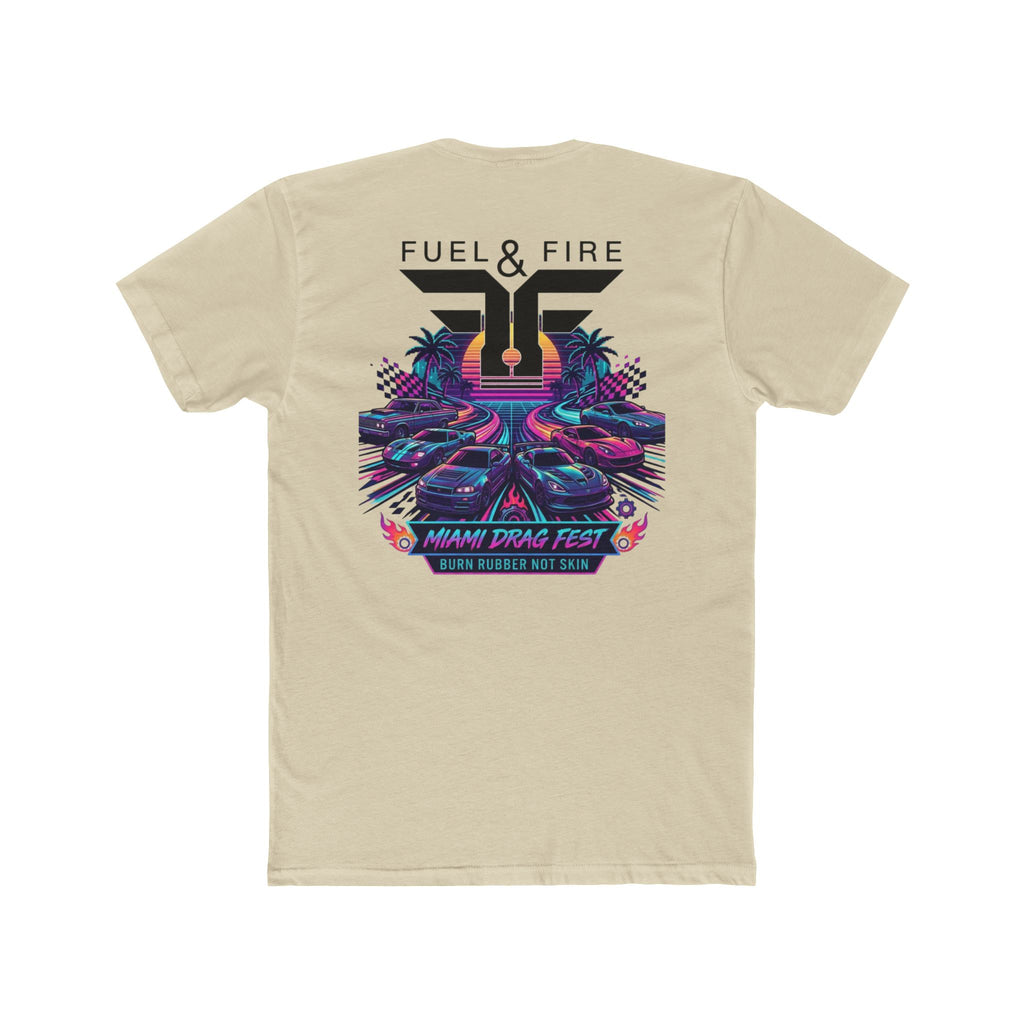 Crew Tee — Fuel & Fire Miami Drag Fest Retro Racing Graphic T‑Shirt