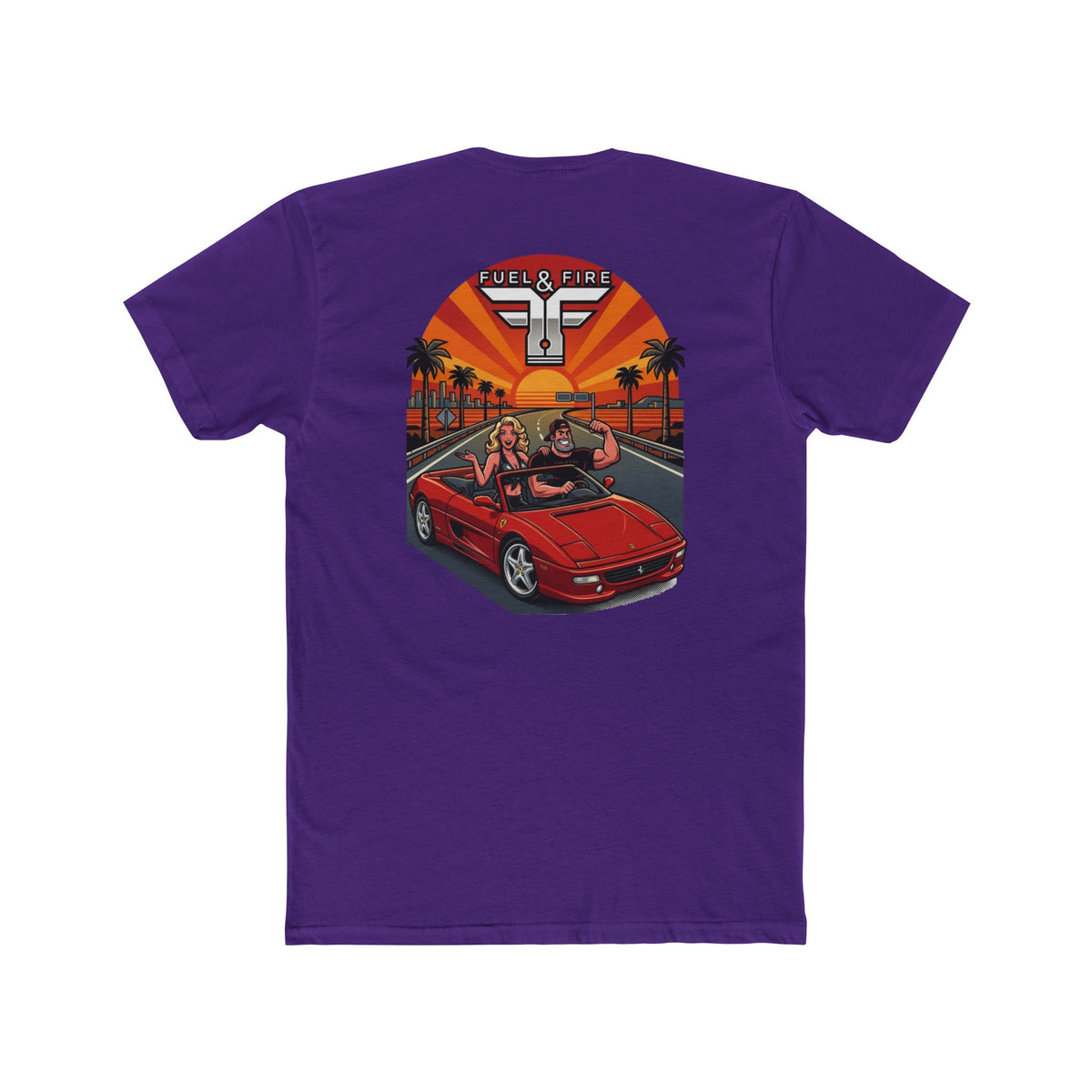 Big Block Bobby — Fuel & Fire Red Convertible Retro Tee