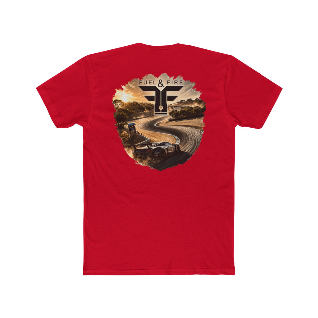 Fuel & Fire Racing Tee — Laguna Seca Graphic Cotton Crewneck