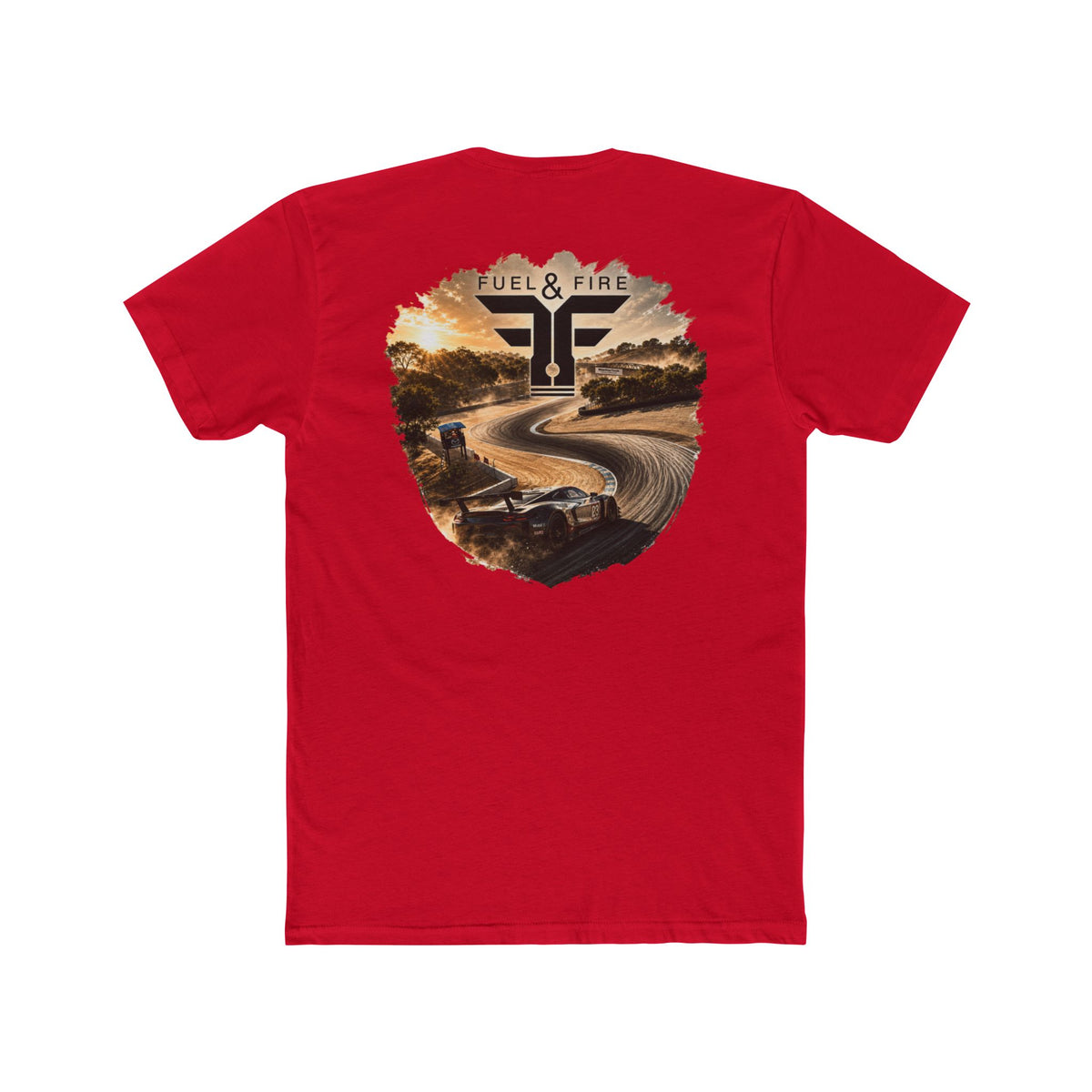 Fuel & Fire Racing Tee — Laguna Seca Graphic Cotton Crewneck