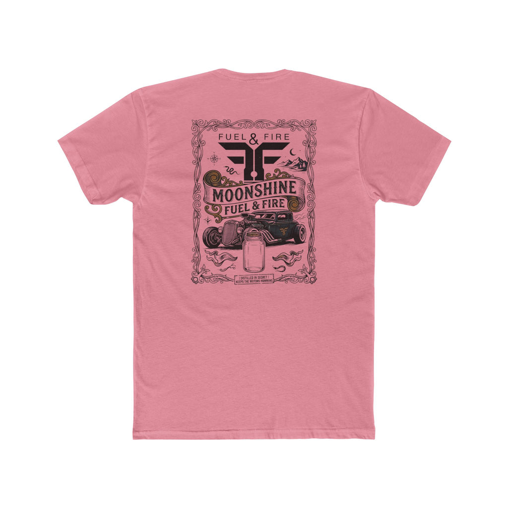Moonshine Fuel & Fire Tee — Vintage Mason Jar Distillery Graphic T-Shirt