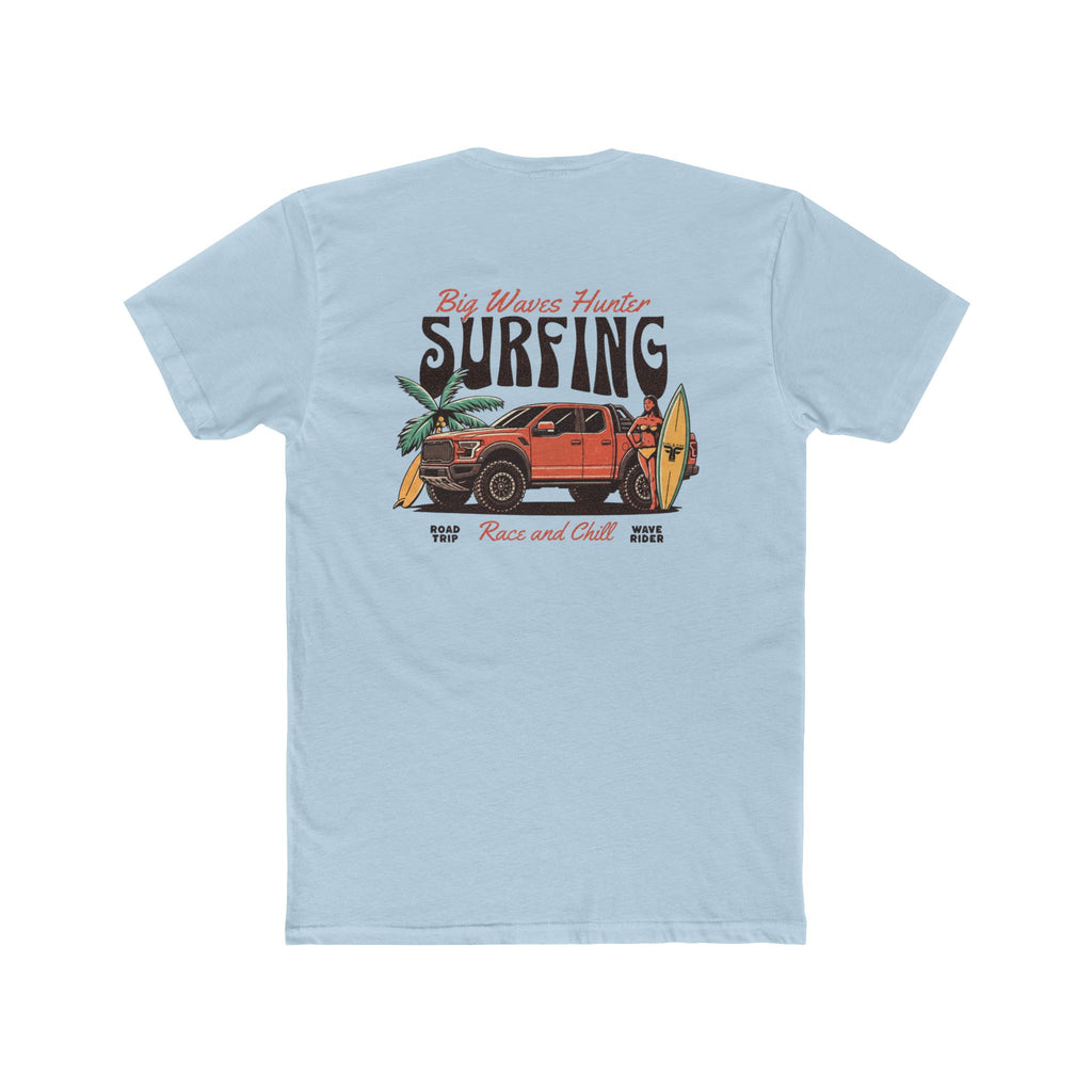 Surfing Ranger Raptor Graphic Tee – "Big Waves Hunter" Vintage Surf T-Shirt