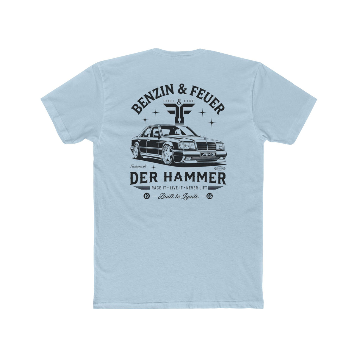 Der Hammer Car Tee — 'Benzin & Feuer' Vintage Mercedes Graphic Shirt