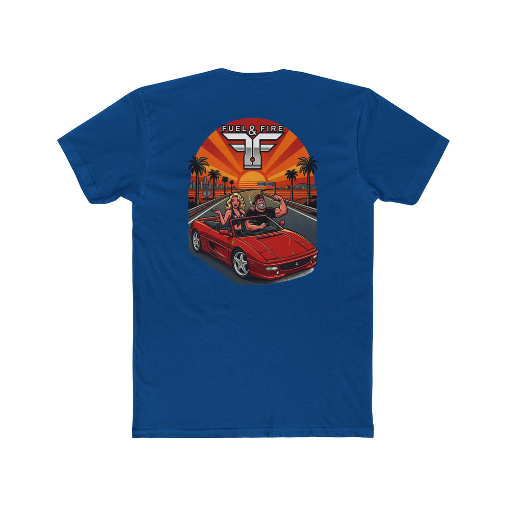 Big Block Bobby — Fuel & Fire Red Convertible Retro Tee