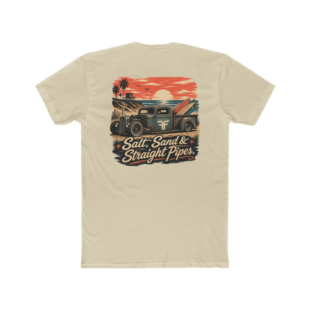 Vintage Surf Truck T‑Shirt — "Salt, Sand & Straight Pipes" Cotton Tee