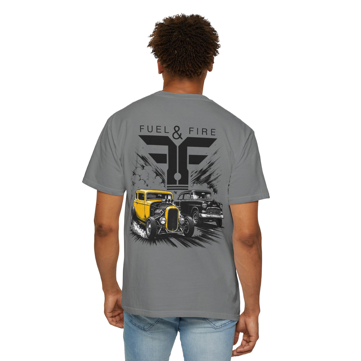 Fuel & Fire Vintage Hot Rod T-Shirt — Classic Car Graphic Tee