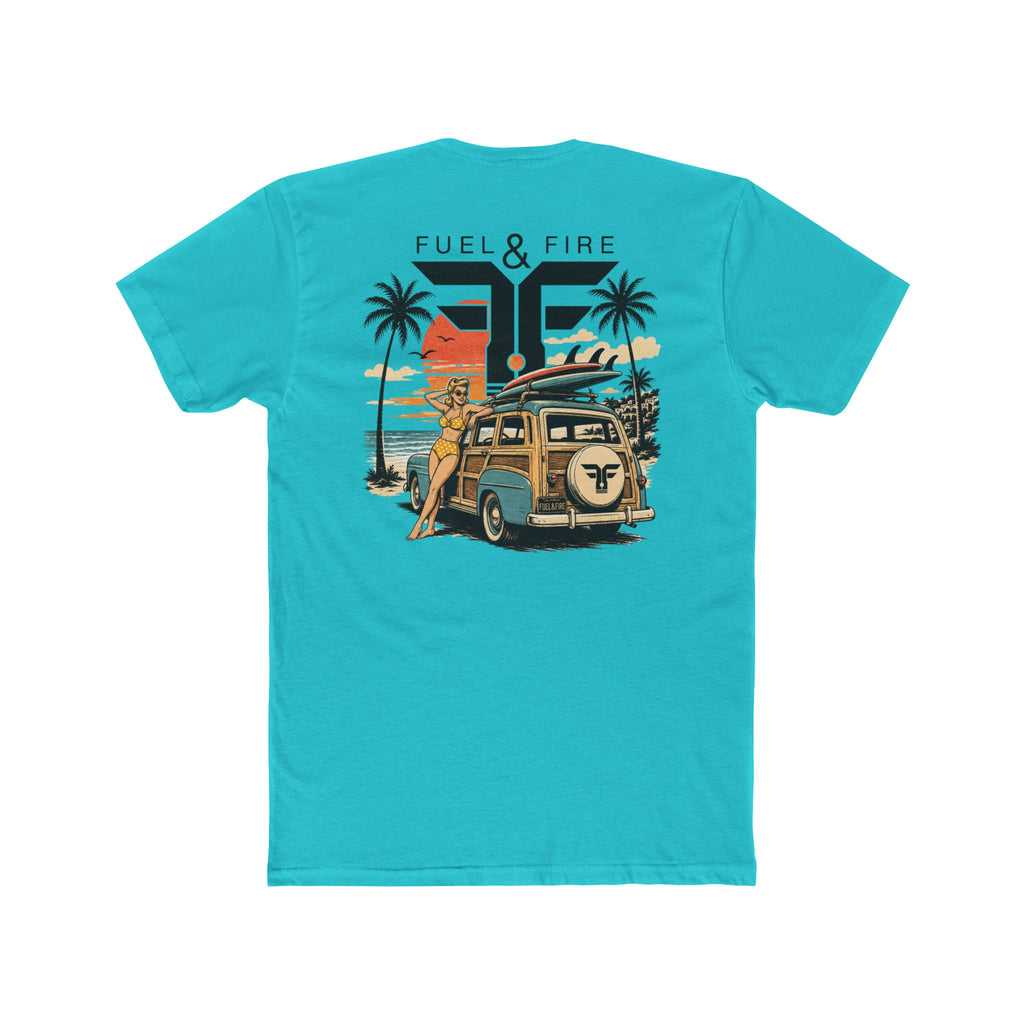 Fuel & Fire Surf Van Tee — Vintage Beach Sunset Graphic T-Shirt