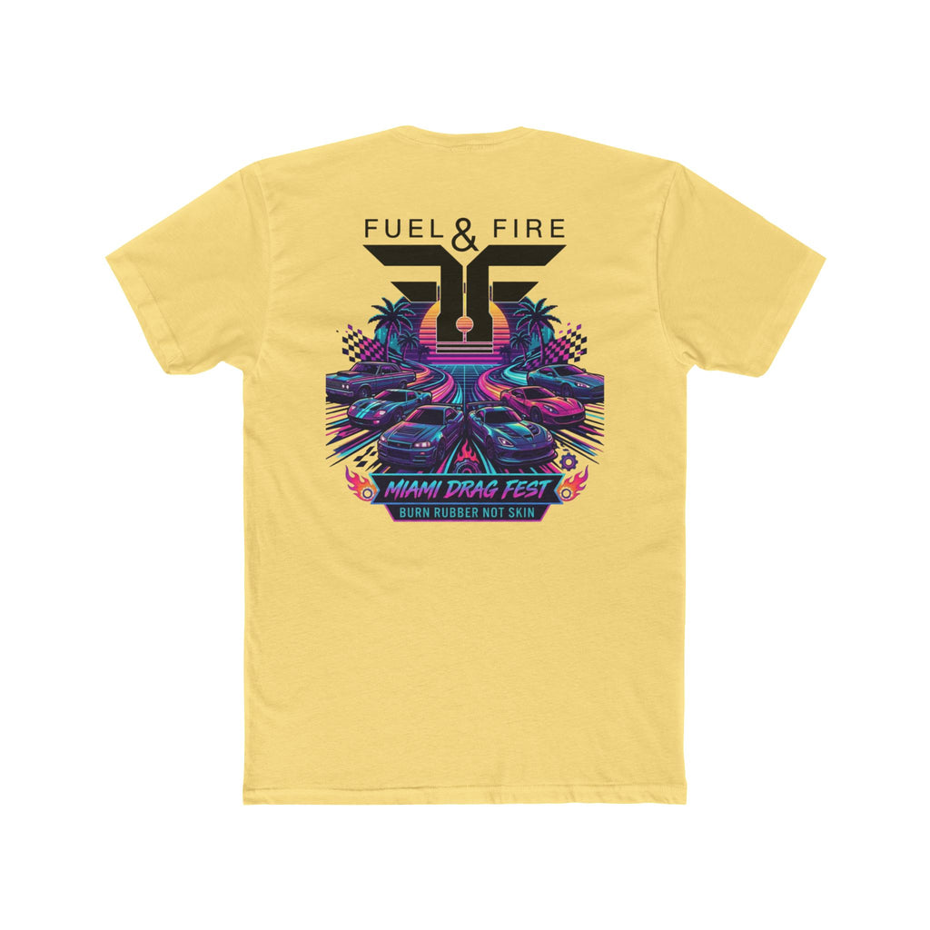 Crew Tee — Fuel & Fire Miami Drag Fest Retro Racing Graphic T‑Shirt